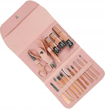 Růžová sada péče o nehty 17 prvků