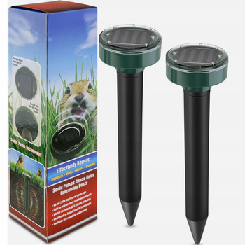 CoolStaff Solární ultrazvukový odpuzovač hrabošů proti hlodavcům na zahradu 2 ks