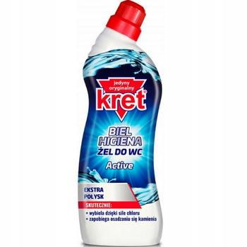 KRET WC čisticí gel Active Biel Hygiene Whitening 750g