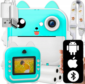 Drukuś Mini tiskárna pro Bluetooth mobilní telefon + 3 role papíru