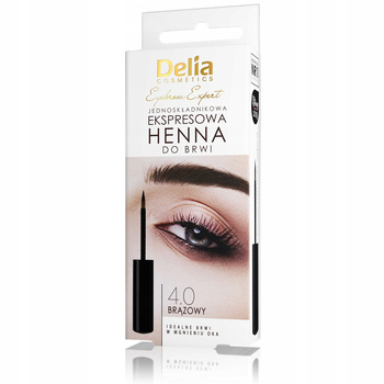 Delia Eyebrow Expert Express Henna na obočí ve štětci 4.0 Hnědá 6ml