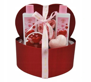 Aurora Dárková sada Heart Shape Gel krémová pěna kuličkové mýdlové vločky