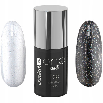 Vynikající PRO One Coat Top Nail No Wipe Holographic Particles 7g