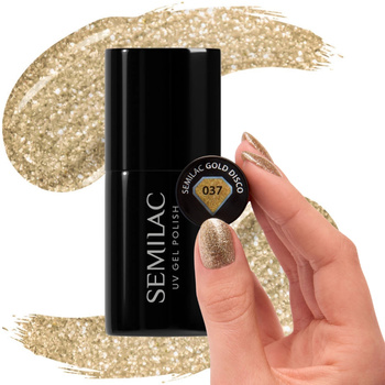 Semilac Hybridní lak na nehty Gold Disco 037 Pearl With Gold 7ml