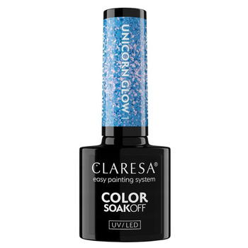 Claresa Hybridní lak na nehty Blue Particles Unicorn Glow 1 5g