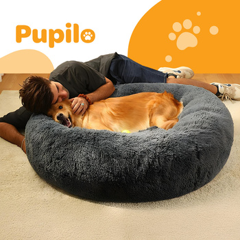 CoolStaff XXL pelíšek pro kočky Plyšový kulatý grafit 100 cm