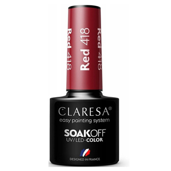 Claresa Hybridní lak na nehty červený 418 5g