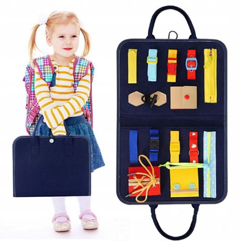 Plstěný organizér, leporelo, naučná podložka pro děti, smyslová tabule