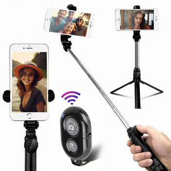 CoolStaff Výsuvný selfiestick stativ Monopod držák telefonu s dálkovým ovládáním Bluetooth