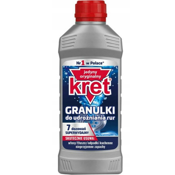 Krtek granule na odblokování potrubí, sifonů, odstraňuje chlupy, mastnotu, odpad, 280g