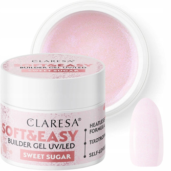 Claresa Soft Easy Builder stavební gel Sweet Sugar Light Pink Particles 12g