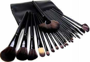 Sada 24 profesionálních štětců na make-up v černém pouzdře