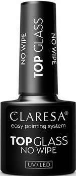 Claresa Top Hybrid Glass Bez utírání bez mytí Efekt na mokré nehty