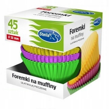 STella BAREVNÉ FORMULÁŘE NA MUFÍNY, HRNÍČKY, 45 ks