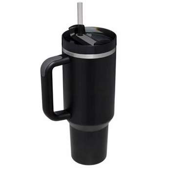 Termální hrnek CoolStaff s uchem černý 1L