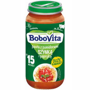 Bobovita Dětská večeře Těstoviny s rajčaty a šunkou po 15 měsících 250g