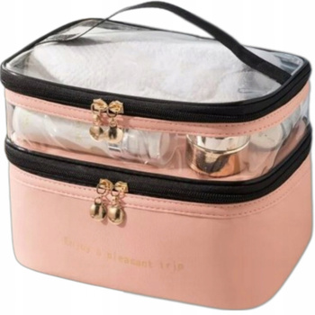 Velká kosmetická taška Pouzdro na kosmetické doplňky Přihrádky na štětce Růžová
