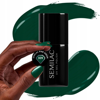 Semilac Hybridní lak na nehty Pine Green 309 Dark Green Forest 7ml