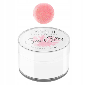 Yoshi UV LED Sea Story Seashell Pink Builder Gel s růžovými částicemi 15ml