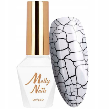 Molly Lac Crackle Gel Crackle Hybridní lak na nehty 157 bílý