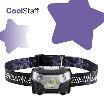 Čelovka na LED pásku, černá, voděodolná, na kemp, běžecké kolo
