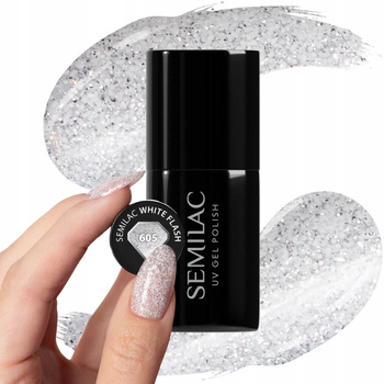 Semilac Hybrid Lak na nehty White Flash 605 White Particles 7ml