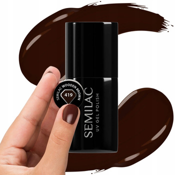 Semilac Hybridní lak na nehty Wooden Brown 419 Warm Brown 7ml