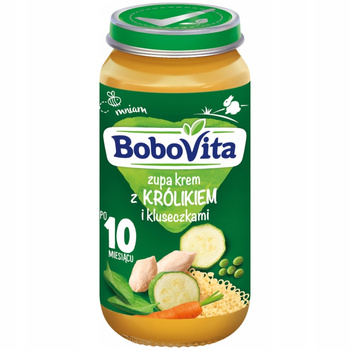 Bobovita Dětská večeře Krémová polévka Králičí knedlíky po 10 měsících 250g