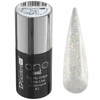 Vynikající PRO One Coat Top Do Paznokci No Wipe Shine Like a Diamond 7g