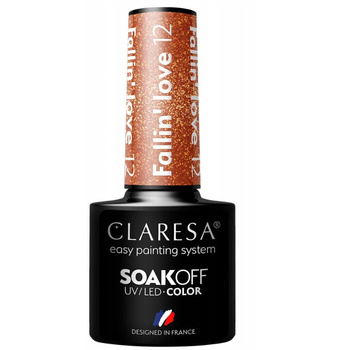 Claresa Hybridní lak na nehty Gold Glitter Fallin Love 12 5g