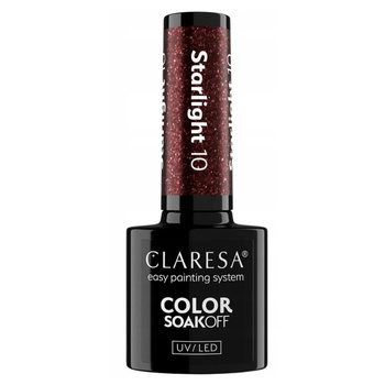 Claresa Hybridní lak na nehty Burgundsko s částicemi Starlight 10 5g