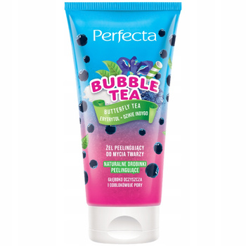 Perfecta Bubble Tea peelingový mycí gel na obličej Erythritol Indigo 150 ml