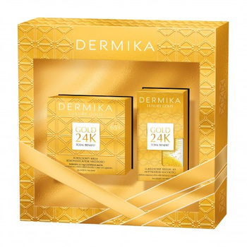 Dermika Gold Dárková sada Krém + Sérum Luxury Gold 24K 65+