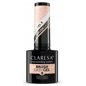 Claresa Easy Brush Gelový štětec na nehty 8 středně béžový s částicemi