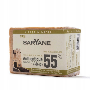 Saryane syrské mýdlo z Aleppa Olive 45% Bay 55% Hydratační 200g