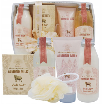 Aurora Dárková sada 5 krémových kosmetických přípravků s mandlovým mlékem s podložkou