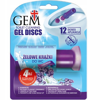 Gem Applicator Gelové disky na WC Toalety Vůně náhradní náplň Levandule 75ml