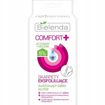 Bielenda Comfort + exfoliační exfoliační ponožky na nohy 2 páry