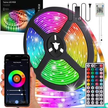 Coolstaff barevný vodotěsný LED pásek s RGB SMD Bluetooth páskem dálkové ovládání 12V 10M