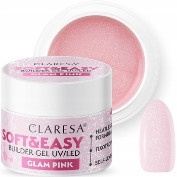 Claresa Soft Easy Builder Gel Glam Pink Blush Builder Gel s částicemi 12g