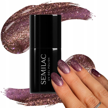 Semilac Hybridní lak na nehty Meta Rose 823 Metallic Violet 7ml