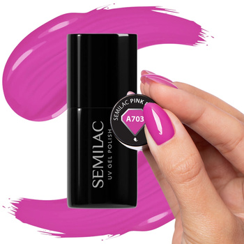 Semilac Hybridní lak na nehty Pink Power A703 Deep Pink 7ml