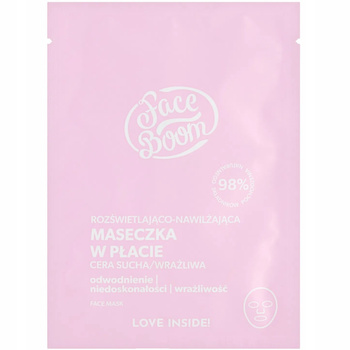 FaceBoom Rozjasňující a hydratační maska na obličej pro matnou pleť