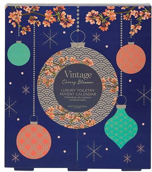Vintage sada adventního kalendáře Cherry Blossom 24 tělové kosmetiky