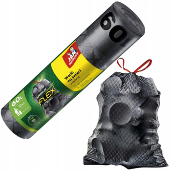 Jan Niezbędny Magnum Flex Strong Black Pytle na odpadky 60l s páskou 10 ks