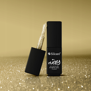 Silcare Flexy Hybrid Gel Hybrid Polish Glitter Flash Gold