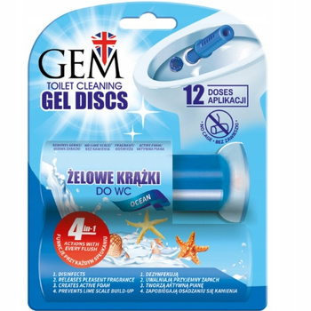 Gem Applicator Gelové disky na WC Toalety Vůně Náplň Ocean Sea 75ml