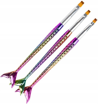 Sada 3 štětců na gel Mermaid č. 4,6,8