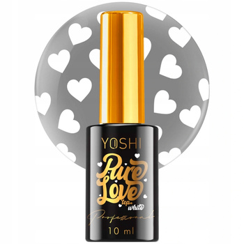 Yoshi Pure Love Nail Top with Particles Bezbarvá bílá srdce 10ml