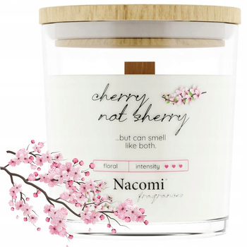 Nacomi přírodní sójová svíčka s dřevěným knotem Cherry not sherry 140g